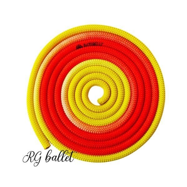 Pastorelli Ritmik Cimnastik İpi 3 m - New Orleans Sarı-Turuncu-Kırmızı 04263 (FIG)