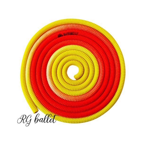 Pastorelli Ritmik Cimnastik İpi 3 m - New Orleans Sarı-Turuncu-Kırmızı 04263 (FIG)