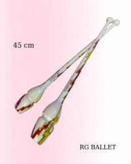 Pastorelli Ritmik Cimnastik Labutu - Beyaz / Kırmızı /Sarı 45cm (FIG)