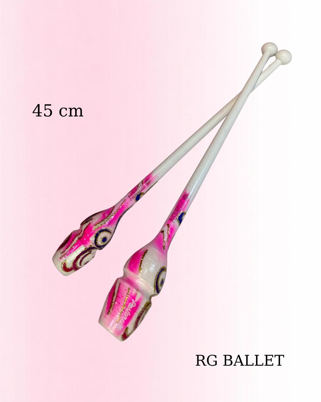 Pastorelli Ritmik Cimnastik Labutu - Harmonik Beyaz / Pembe 45cm (FIG)