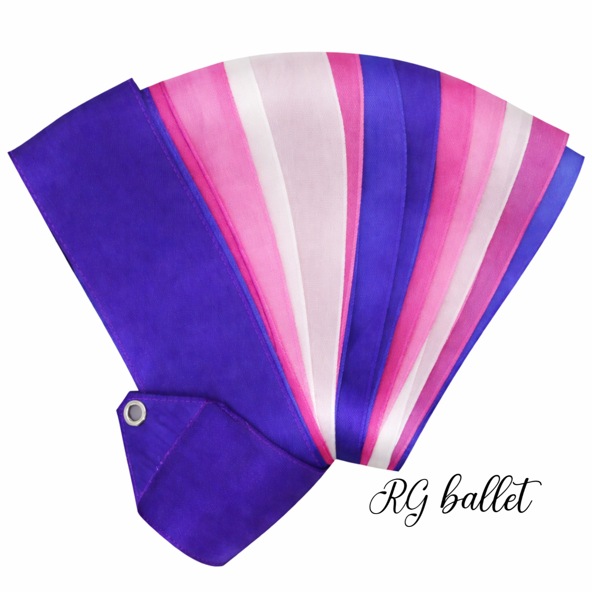 Pastorelli Ritmik Cimnastik Kurdelesi 6 m – Degrade Mor/Pembe/Beyaz FİG Onaylı 02863