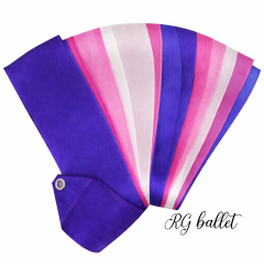 Pastorelli Ritmik Cimnastik Kurdelesi 6 m – Degrade Mor/Pembe/Beyaz FİG Onaylı 02863