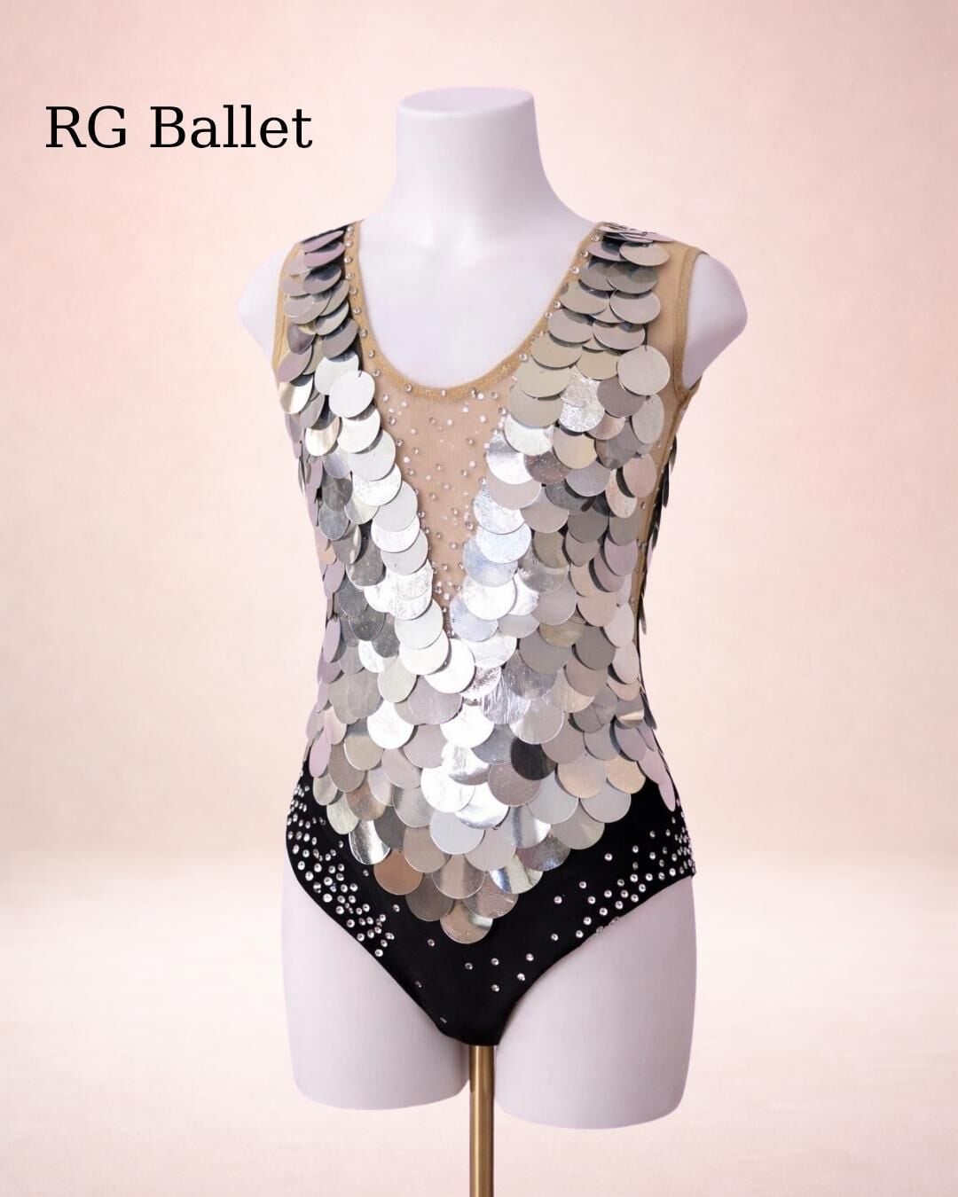 Taşlı Ritmik Cimnastik Mayo – Gümüş Işıltı (RB-Couture 04)