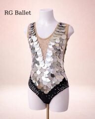 Taşlı Ritmik Cimnastik Mayo – Gümüş Işıltı (RB-Couture 04)