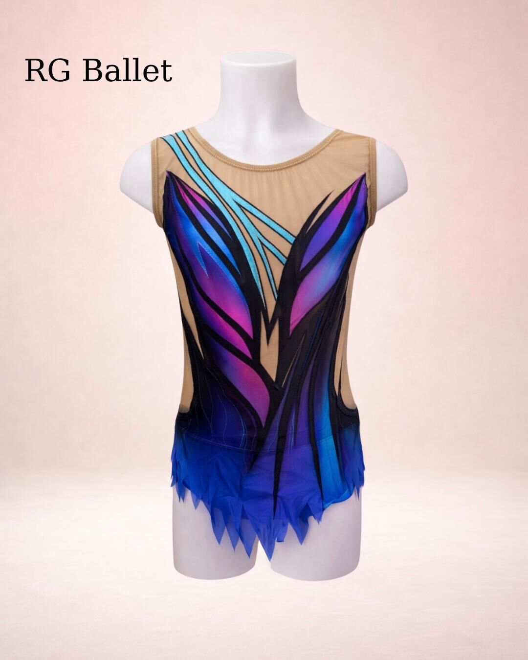 Taşsız Ritmik Cimnastik Mayo – Gece Işıkları (RB-Aurora 07 modeli)