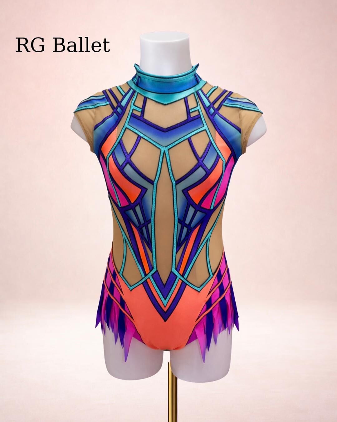 Taşsız Ritmik Cimnastik Mayo – Neon Zırh (RB-Futura 12 modeli)