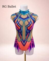 Taşsız Ritmik Cimnastik Mayo – Neon Zırh (RB-Futura 12 modeli)