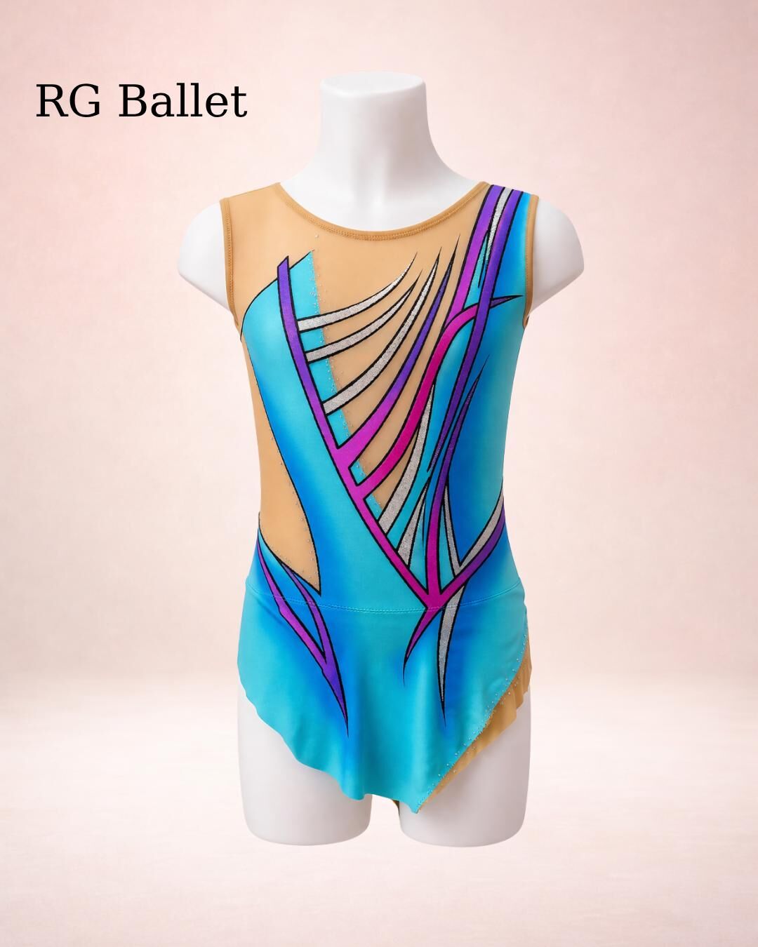 Taşsız Ritmik Cimnastik Mayo – Turkuaz Akış (RB-Flow 13 modeli)