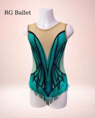 Taşsız Ritmik Cimnastik Mayo – Zümrüt Kanatlar (RB-Wings 15 modeli)