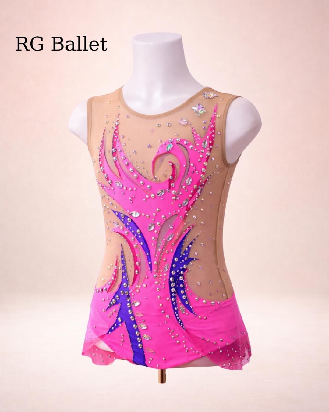 Taşlı Ritmik Cimnastik Mayo – Pembe Işıltı (RB-Sparkle 16 modeli)