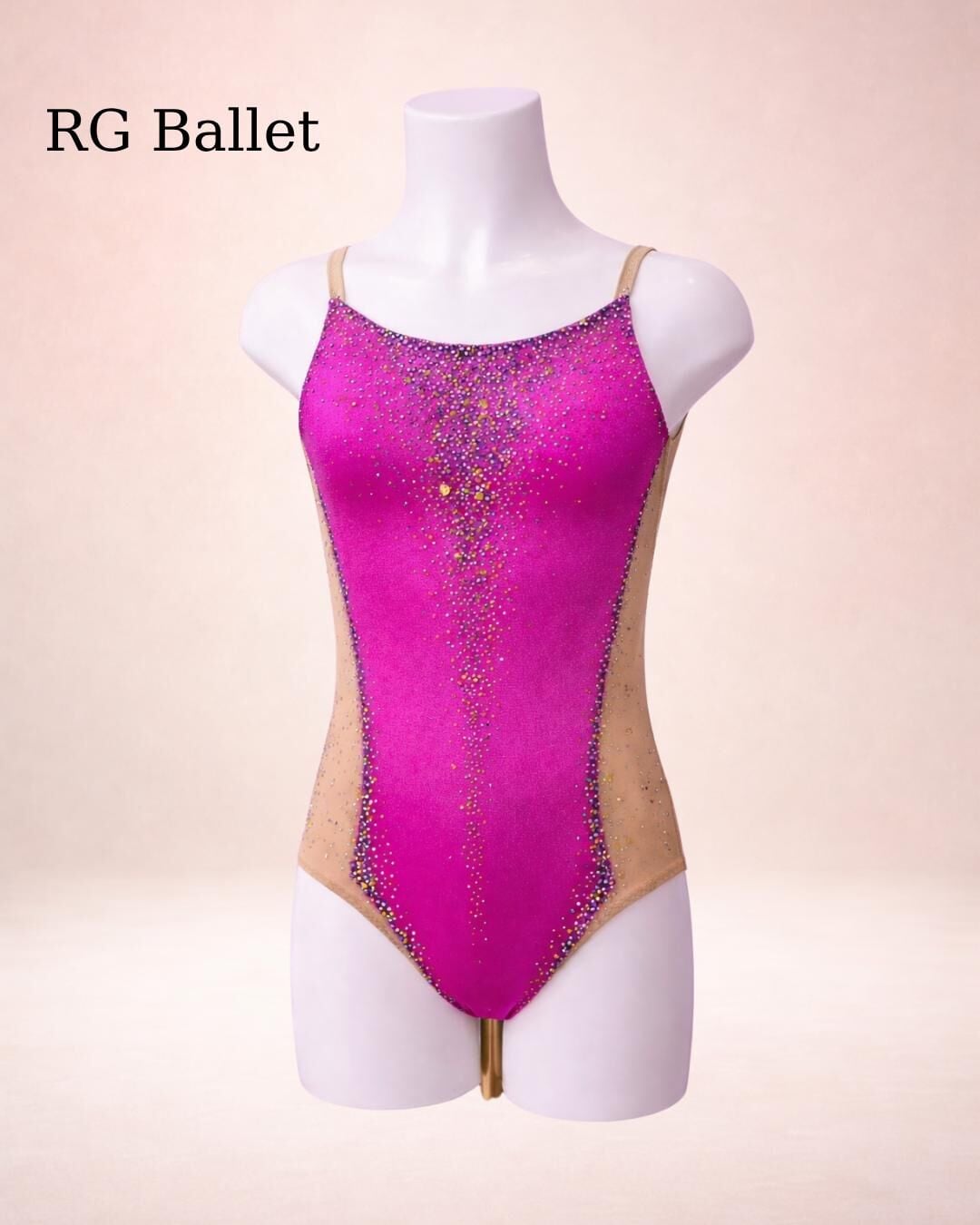 Taşsız Ritmik Cimnastik Mayo – Pembe Işıltı (RB-Luxe 28 modeli)