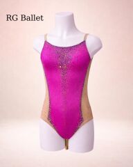 Taşsız Ritmik Cimnastik Mayo – Pembe Işıltı (RB-Luxe 28 modeli)