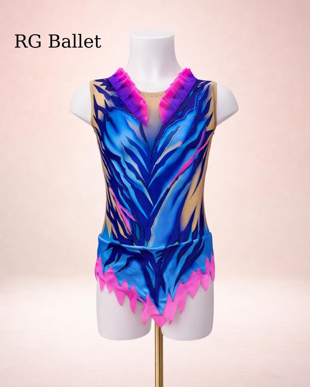 Taşsız Ritmik Cimnastik Mayo – Mavi Aura (RB-Aura 29 modeli)