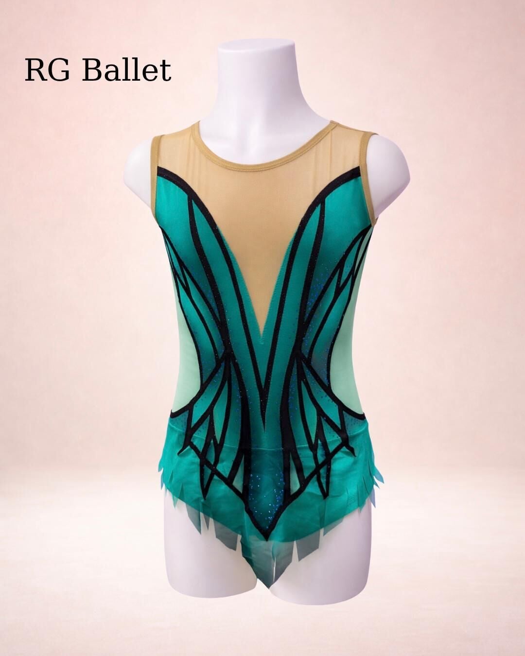 Taşsız Ritmik Cimnastik Mayo – Zümrüt Kanat (RB-Emerald 33 modeli)