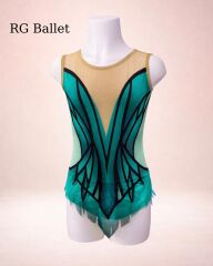 Taşsız Ritmik Cimnastik Mayo – Zümrüt Kanat (RB-Emerald 33 modeli)