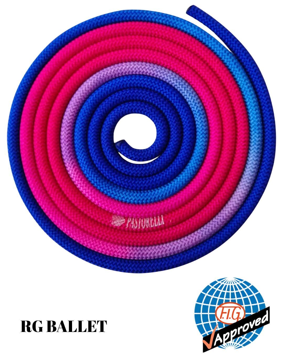 Pastorelli Ritmik Cimnastik İpi 3 m - New Orleans Mavi-Fuşya-Pembe 04257 (FIG)