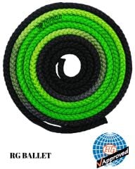 Pastorelli Ritmik Cimnastik İpi 3 m - New Orleans Siyah-Yeşil 04743 (FIG)