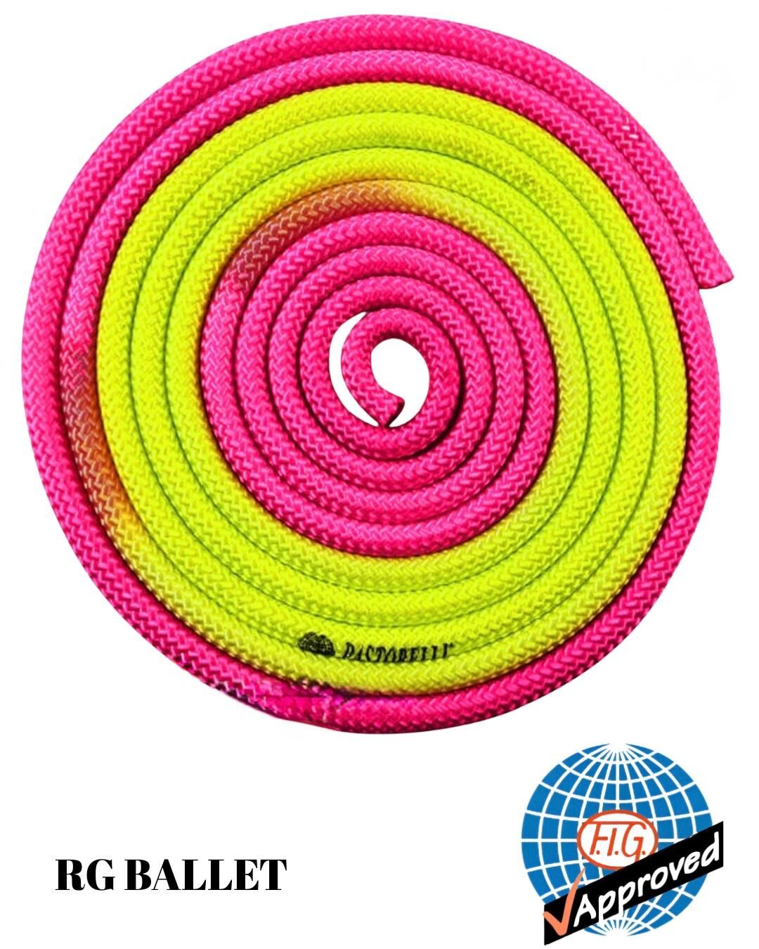 Pastorelli Ritmik Cimnastik İpi 3 m - New Orleans Gül-Sarı 04904 (FIG)