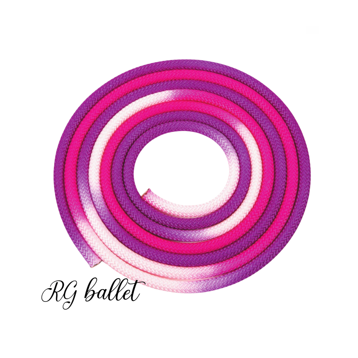 Amaya Çok Renkli Ritmik Cimnastik İpi - Açık Pembe/Fosforlu Pembe/Mor (FIG)