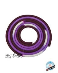 Amaya Çok Renkli Ritmik Cimnastik İpi - Beyaz/Lila/Mor (FIG)