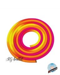 Amaya Çok Renkli Ritmik Cimnastik İpi - Sarı/Turuncu/Fosforlu Pembe (FIG)