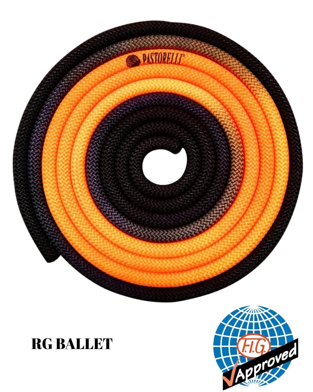 Pastorelli Ritmik Cimnastik İpi 3 m - New Orleans Turuncu-Siyah 04267 (FIG)