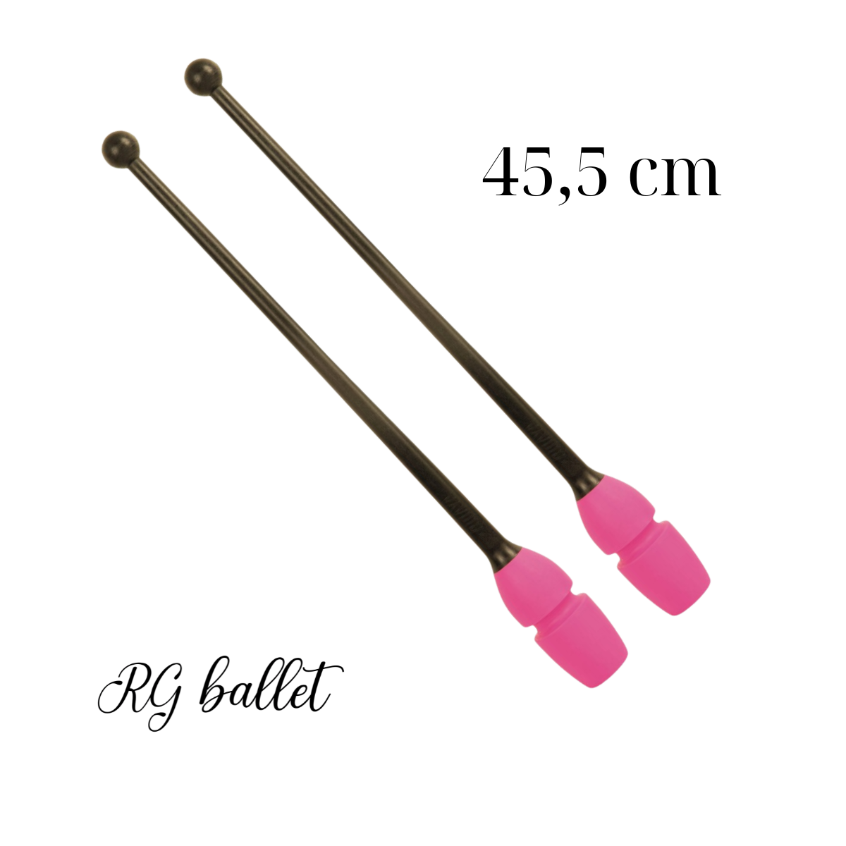 İki Bileşenli Birleştirilebilir Ritmik Cimnastik Labutu – 45 cm (Siyah Boyunlu)- Fuşya